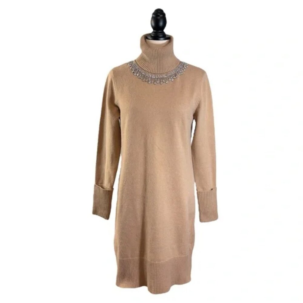 Boston Proper Sweater Dress Rhinestone Crystal Necklace Collar, Size M